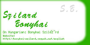 szilard bonyhai business card
